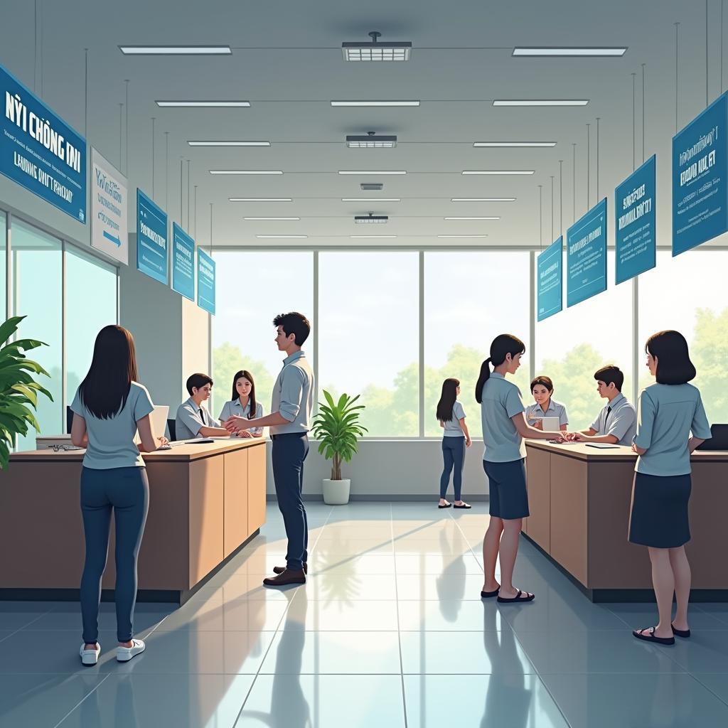 Khu vực tiếp nhận và trả kết quả hồ sơ tại bộ phận “một cửa” của UBND phường.